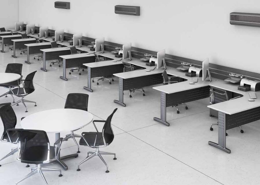 Ambiente corporativo mobiliado pela Raimac